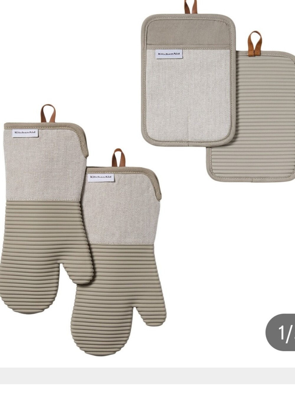 (6) Kitchenaid Herringbone 4piece Mitt Set